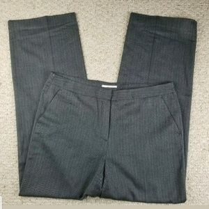 Tahari Gray Straight Dress Pants Career Pockets